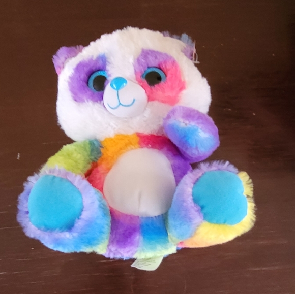 Peek A Boo Toys Multicolor Stuffed Plush Teddy Bear Plush Glitter Eyes 10-1/2” - Picture 3 of 5